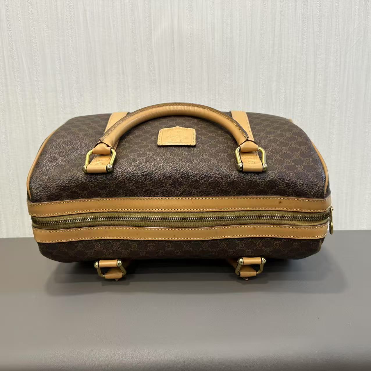 CELINE Macadam Monogram Boston Handbag [Pre-Owned]
