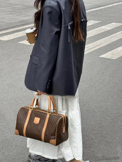 CELINE Macadam Monogram Boston Handbag [Pre-Owned]