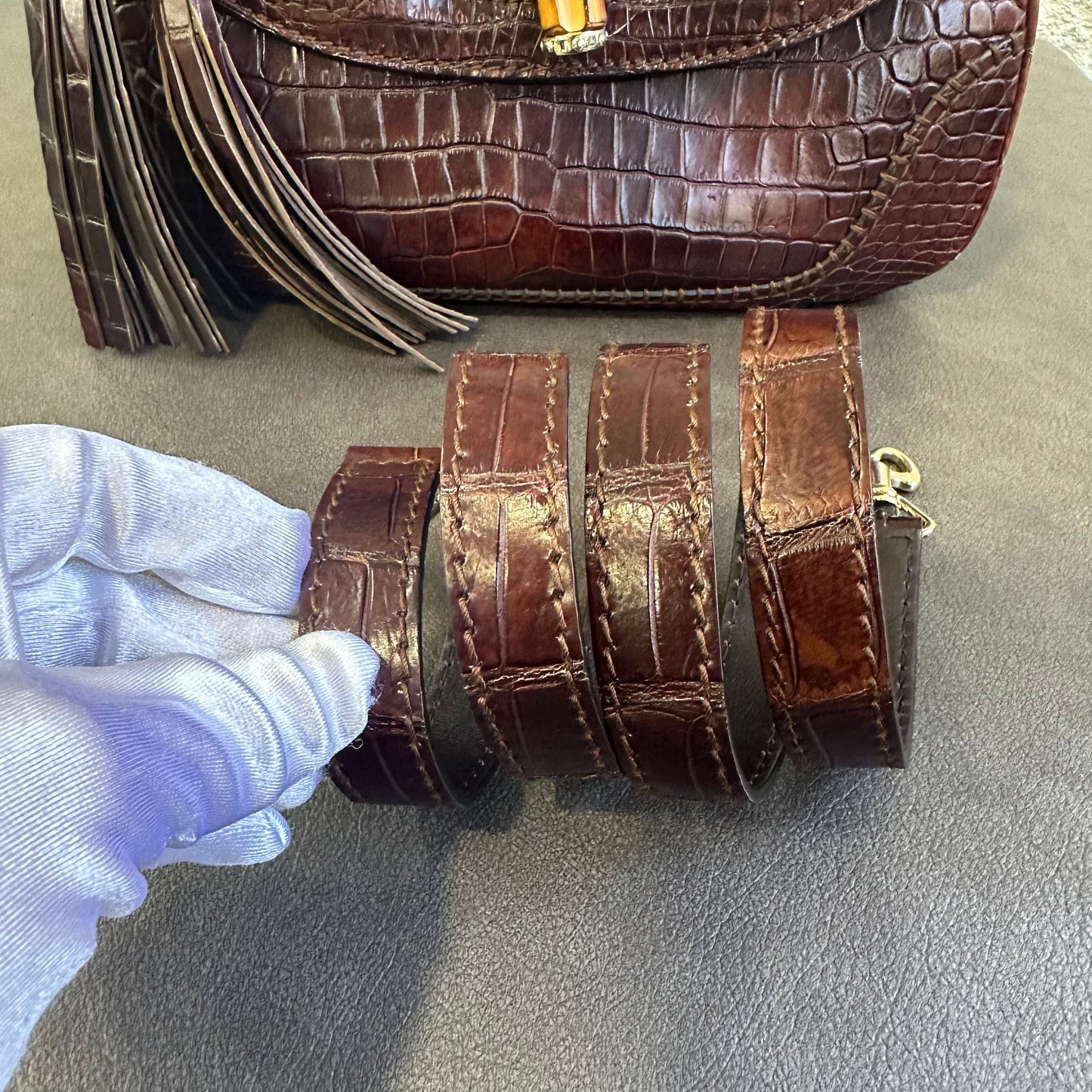 グッチ バンブー トップハンドルバッグ【中古】