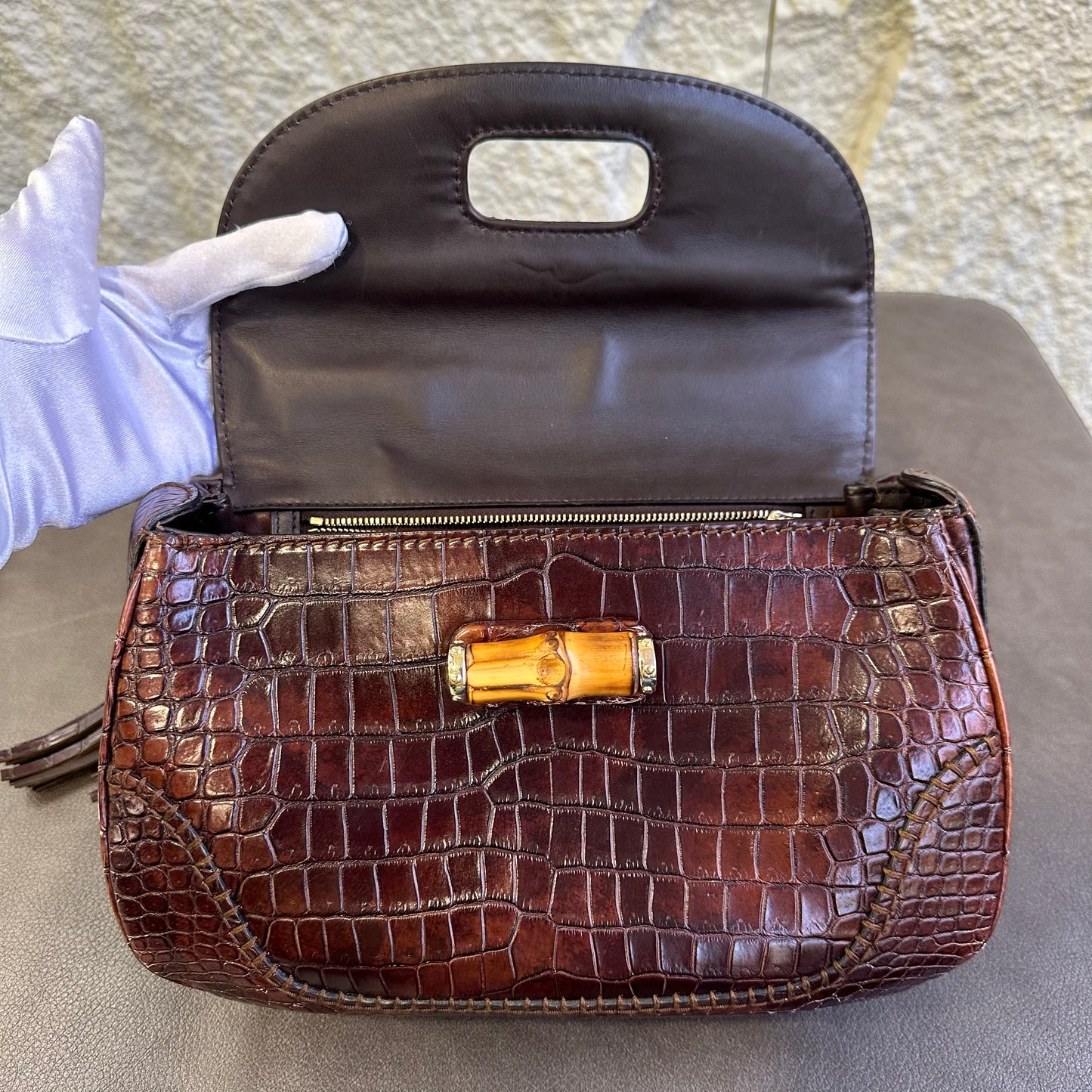 グッチ バンブー トップハンドルバッグ【中古】