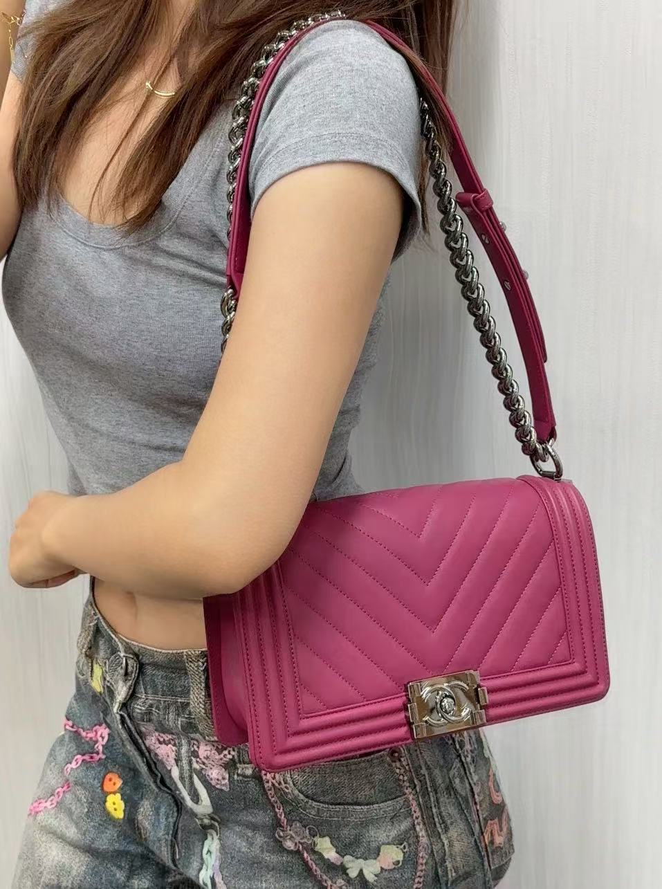 CHANEL LeBoy V-Quilted Bag [Pre-Owned]