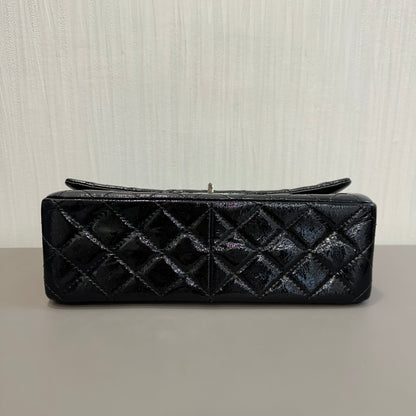 シャネル パテントレザー 2.55 シルバー チェーンバッグ【中古】