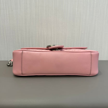 GUCCI 粉色银色 Marmont 25 单肩包 [二手]