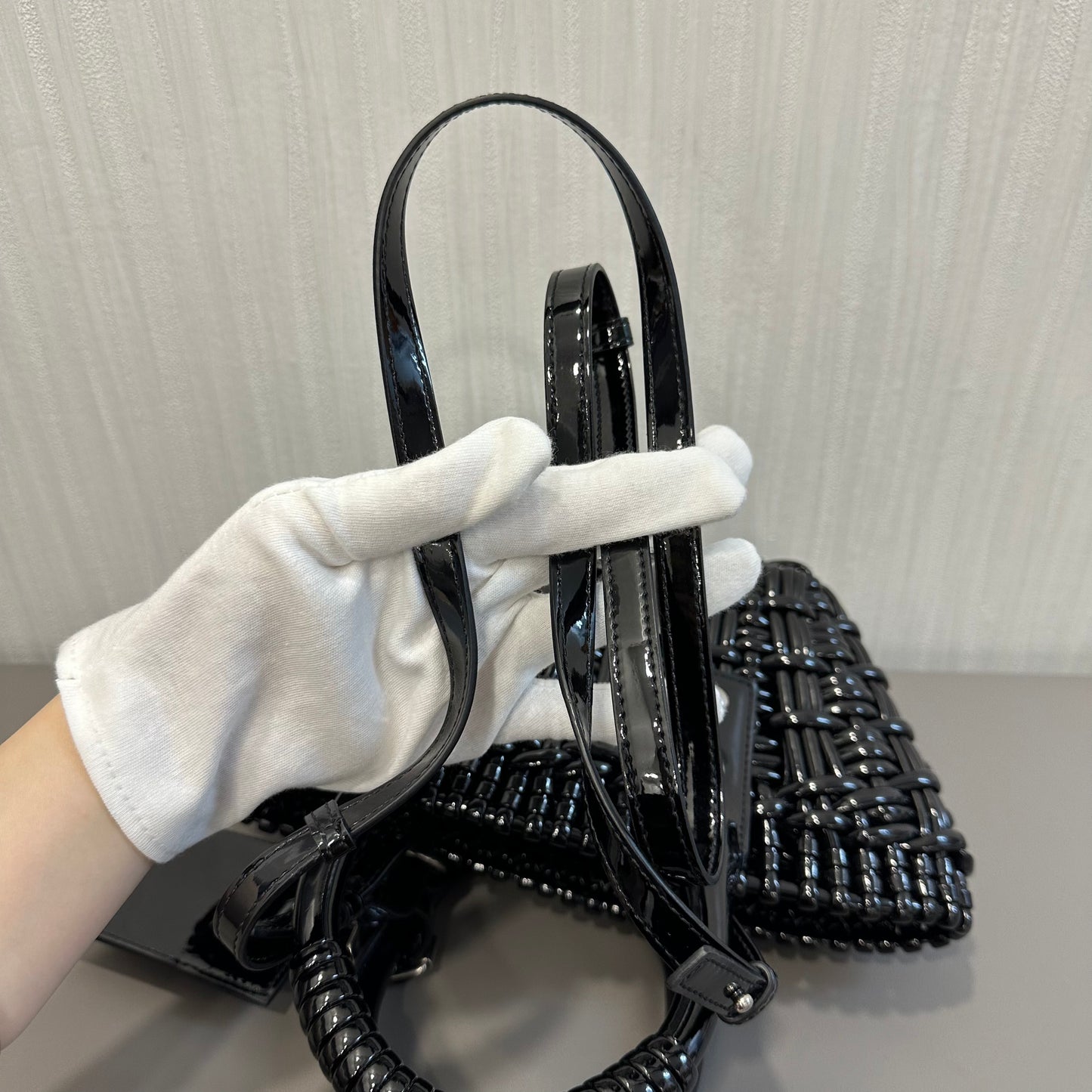 BALENCIAGA Black Woven Tote Bag [Pre-Owned]
