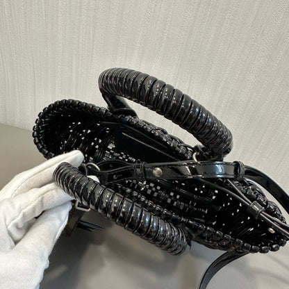 BALENCIAGA Black Woven Tote Bag [Pre-Owned]