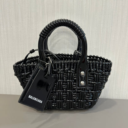 BALENCIAGA Black Woven Tote Bag [Pre-Owned]