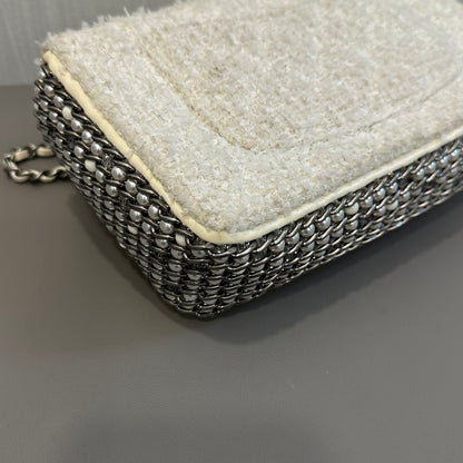 CHANEL Limited Edition White Tweed CF Bag [Pre-Owned]