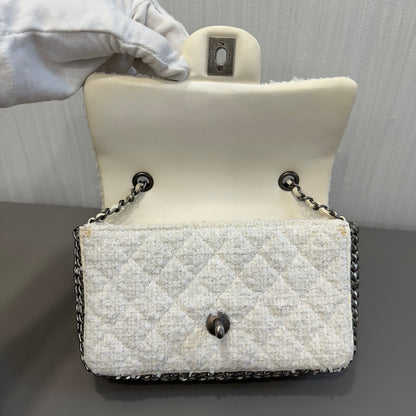 CHANEL Limited Edition White Tweed CF Bag [Pre-Owned]