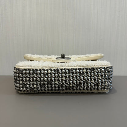 CHANEL Limited Edition White Tweed CF Bag [Pre-Owned]