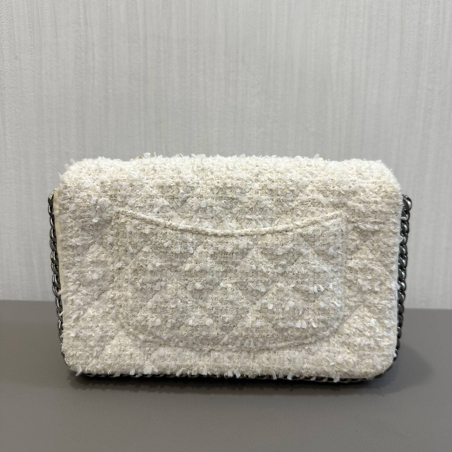 CHANEL Limited Edition White Tweed CF Bag [Pre-Owned]