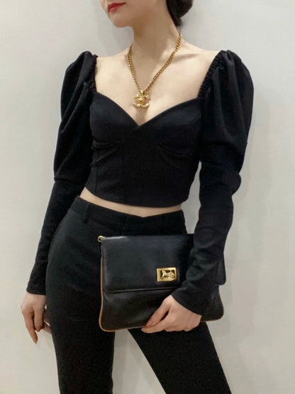 CELINE マカダム クラッチバッグ【中古】