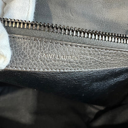 YSL Grey Calfskin Envelope Messenger Bag [Pre-Owned]