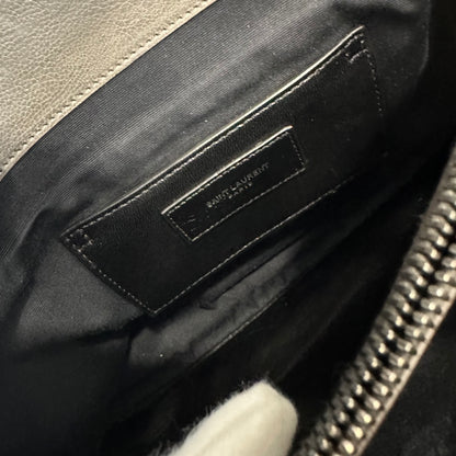 YSL Grey Calfskin Envelope Messenger Bag [Pre-Owned]