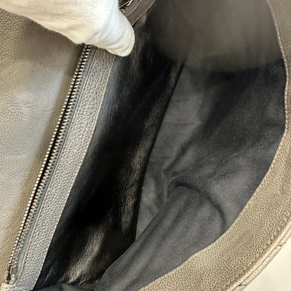 YSL Grey Calfskin Envelope Messenger Bag [Pre-Owned]
