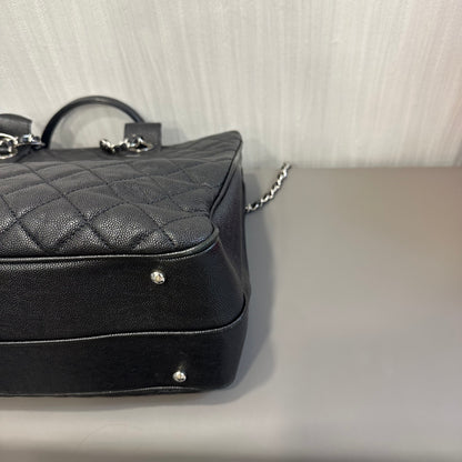 Chanel Black Silver Large Tote Bag [Pre-Owned]