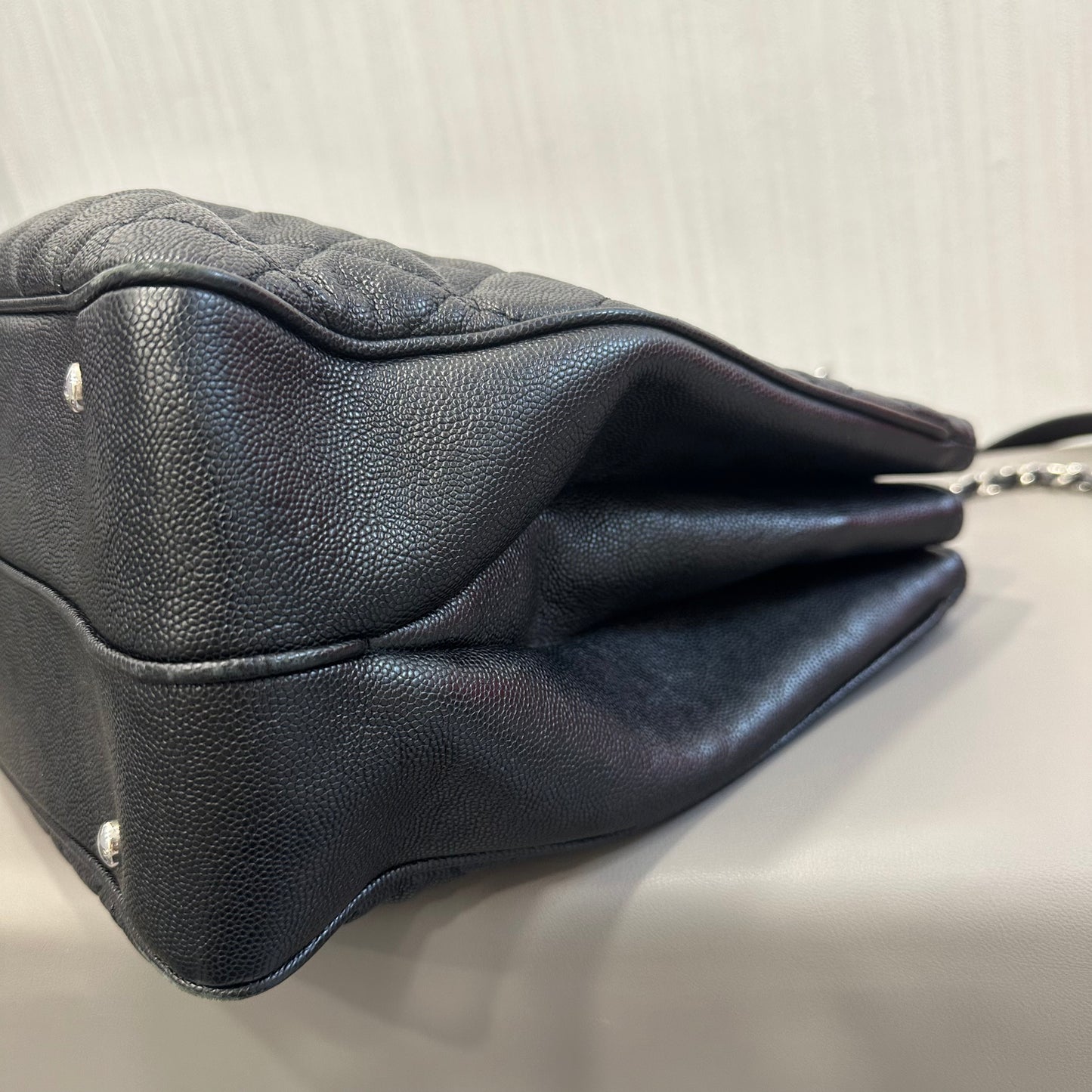 Chanel Black Silver Large Tote Bag [Pre-Owned]
