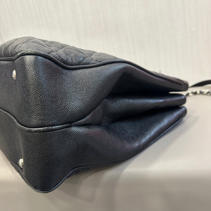 Chanel Black Silver Large Tote Bag [Pre-Owned]