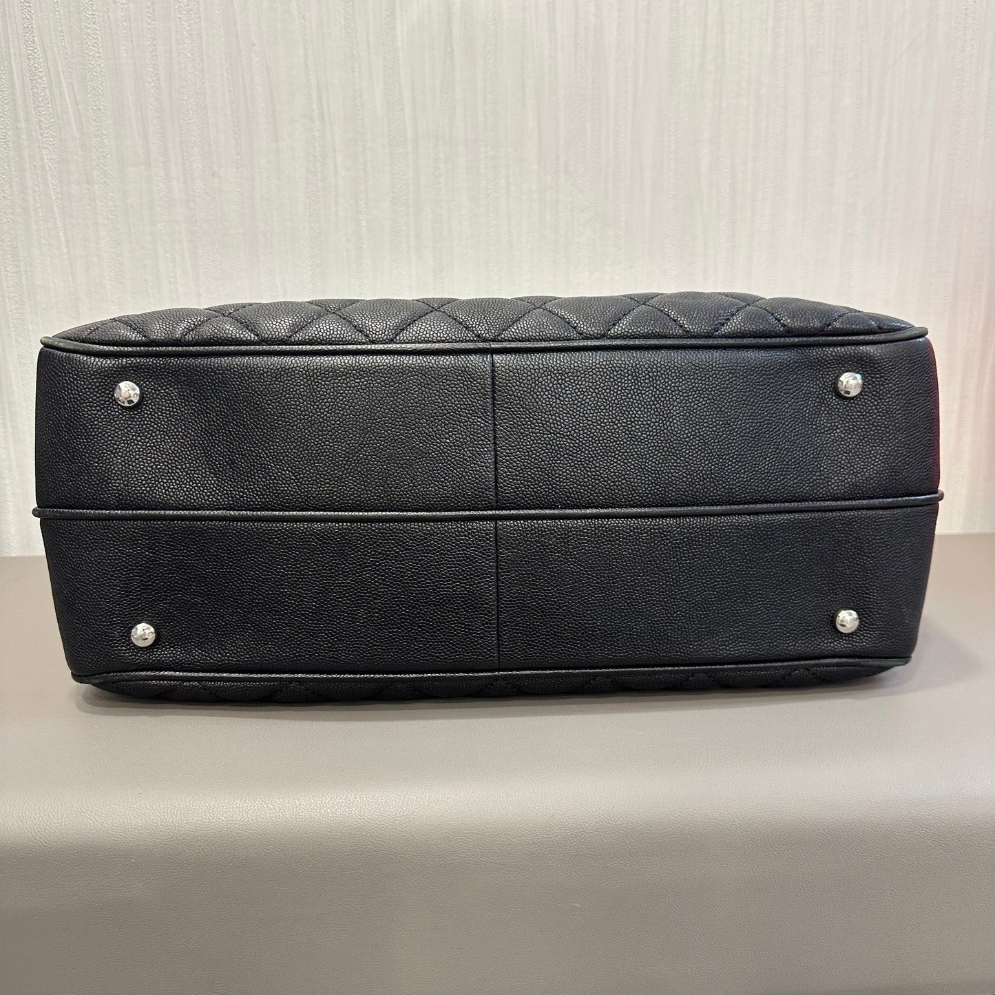 Chanel Black Silver Large Tote Bag [Pre-Owned]