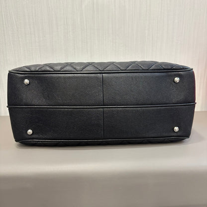 Chanel Black Silver Large Tote Bag [Pre-Owned]