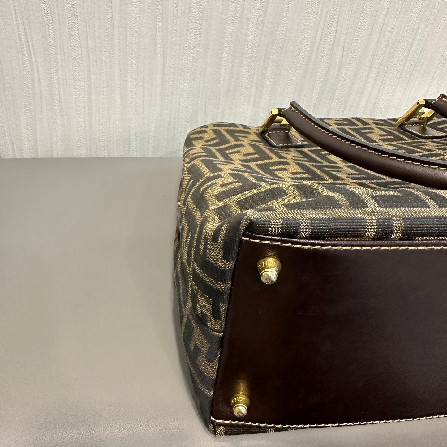 FENDI Zucca Monogram Handbag [Pre-Owned]