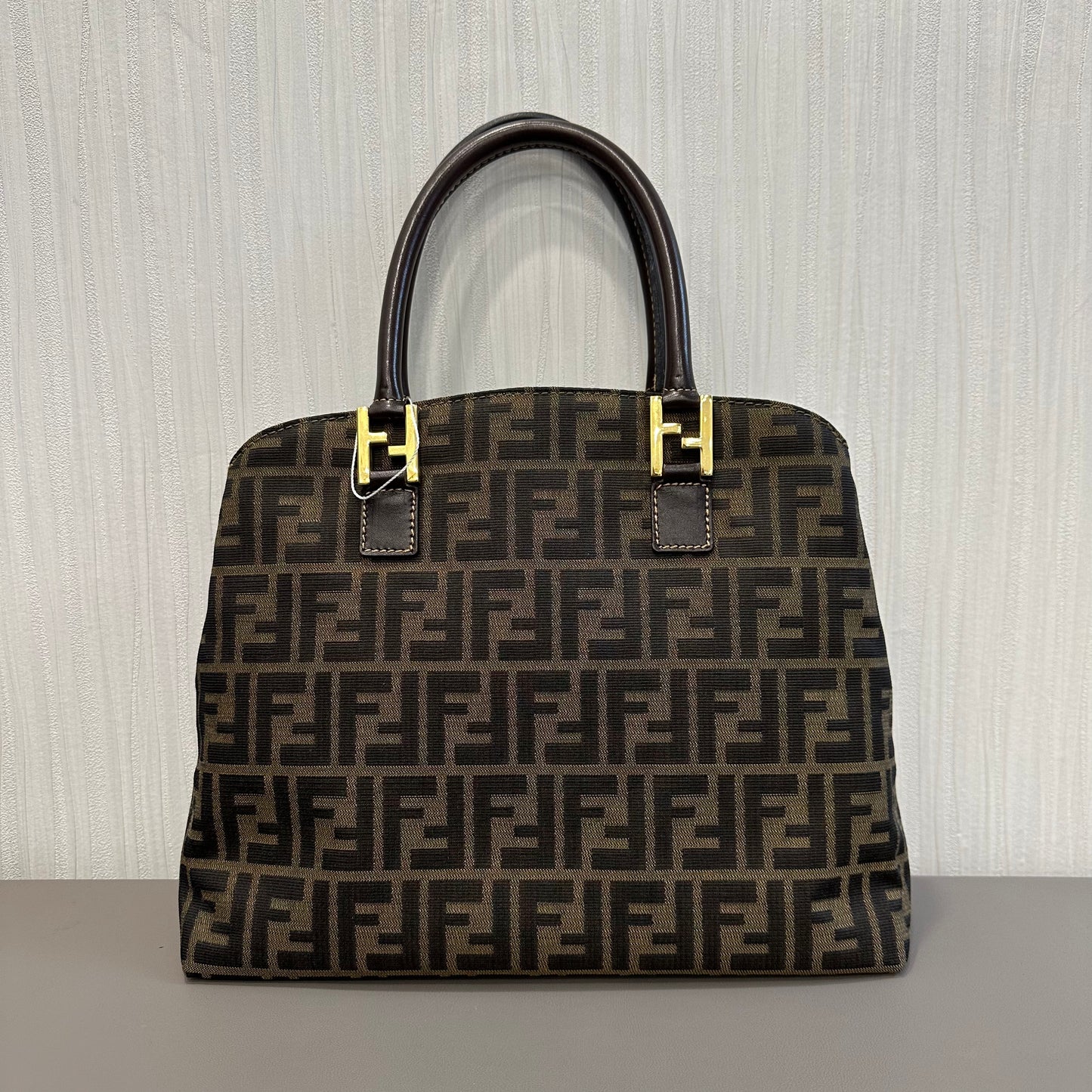 FENDI Zucca Monogram Handbag [Pre-Owned]