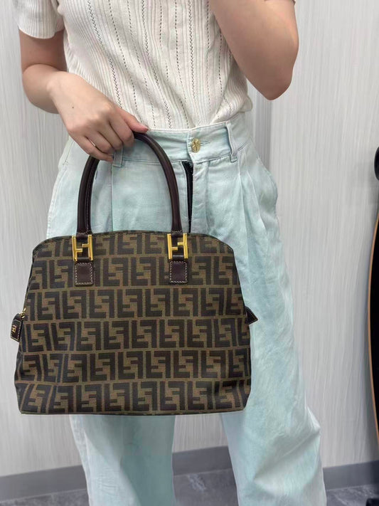 FENDI Zucca Monogram Handbag [Pre-Owned]