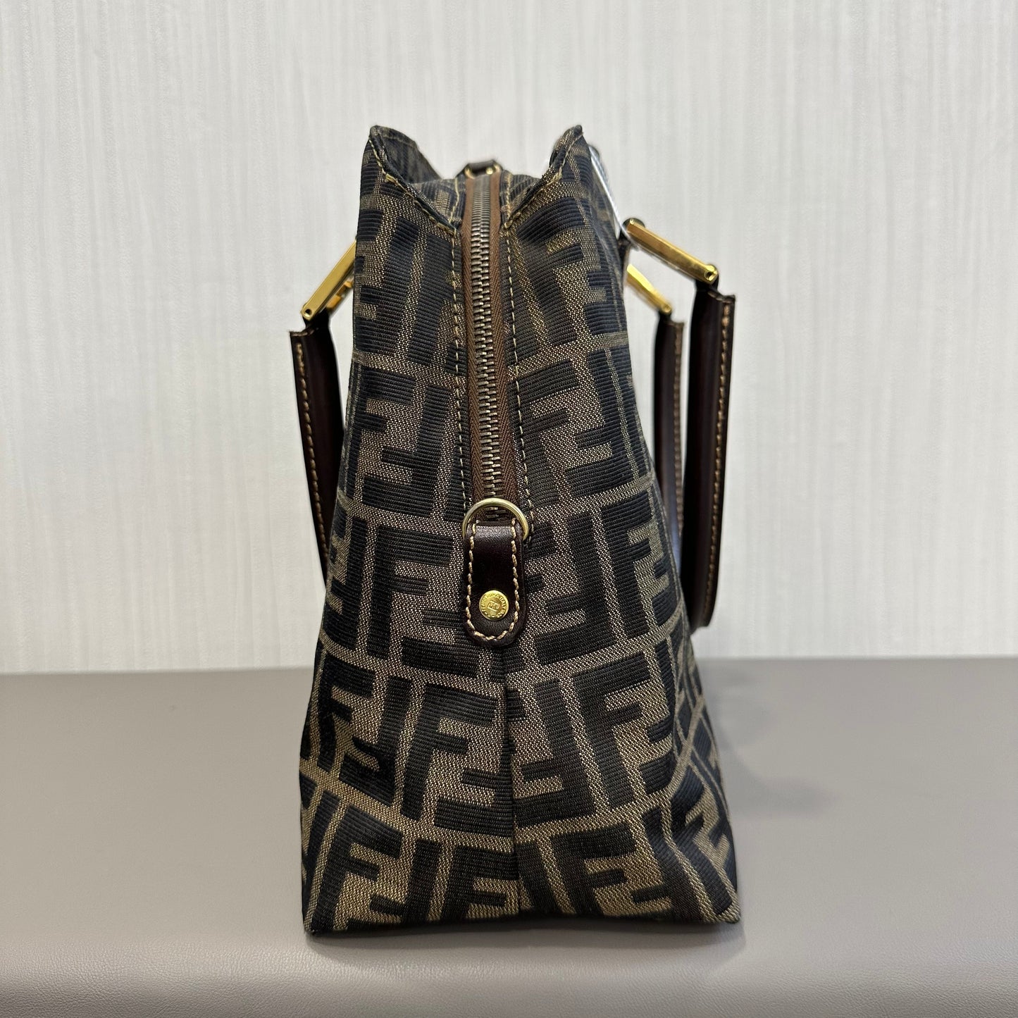 FENDI Zucca Monogram Handbag [Pre-Owned]