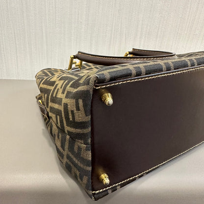 FENDI Zucca Monogram Handbag [Pre-Owned]