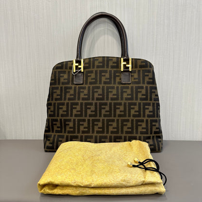 FENDI Zucca Monogram Handbag [Pre-Owned]