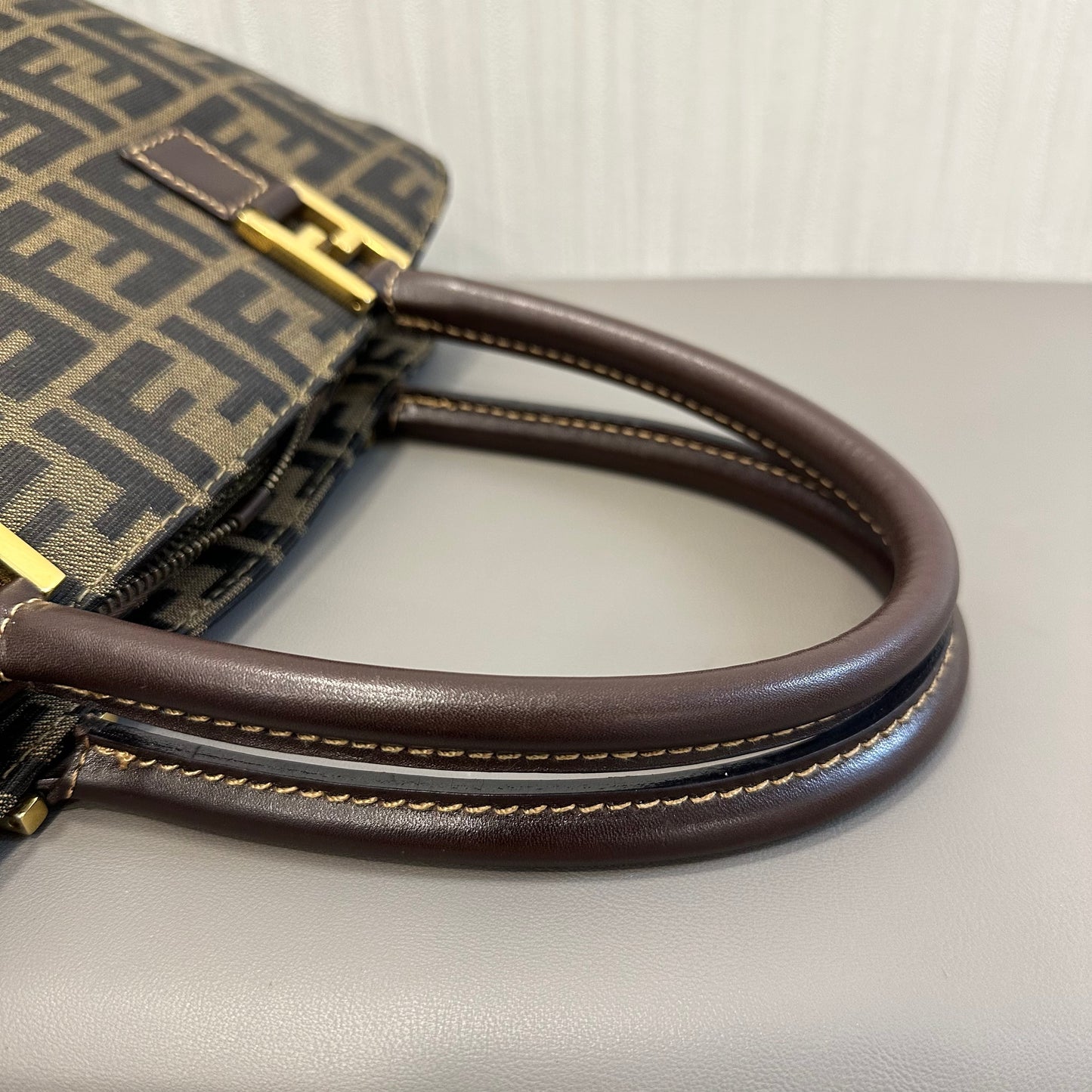 FENDI Zucca Monogram Handbag [Pre-Owned]