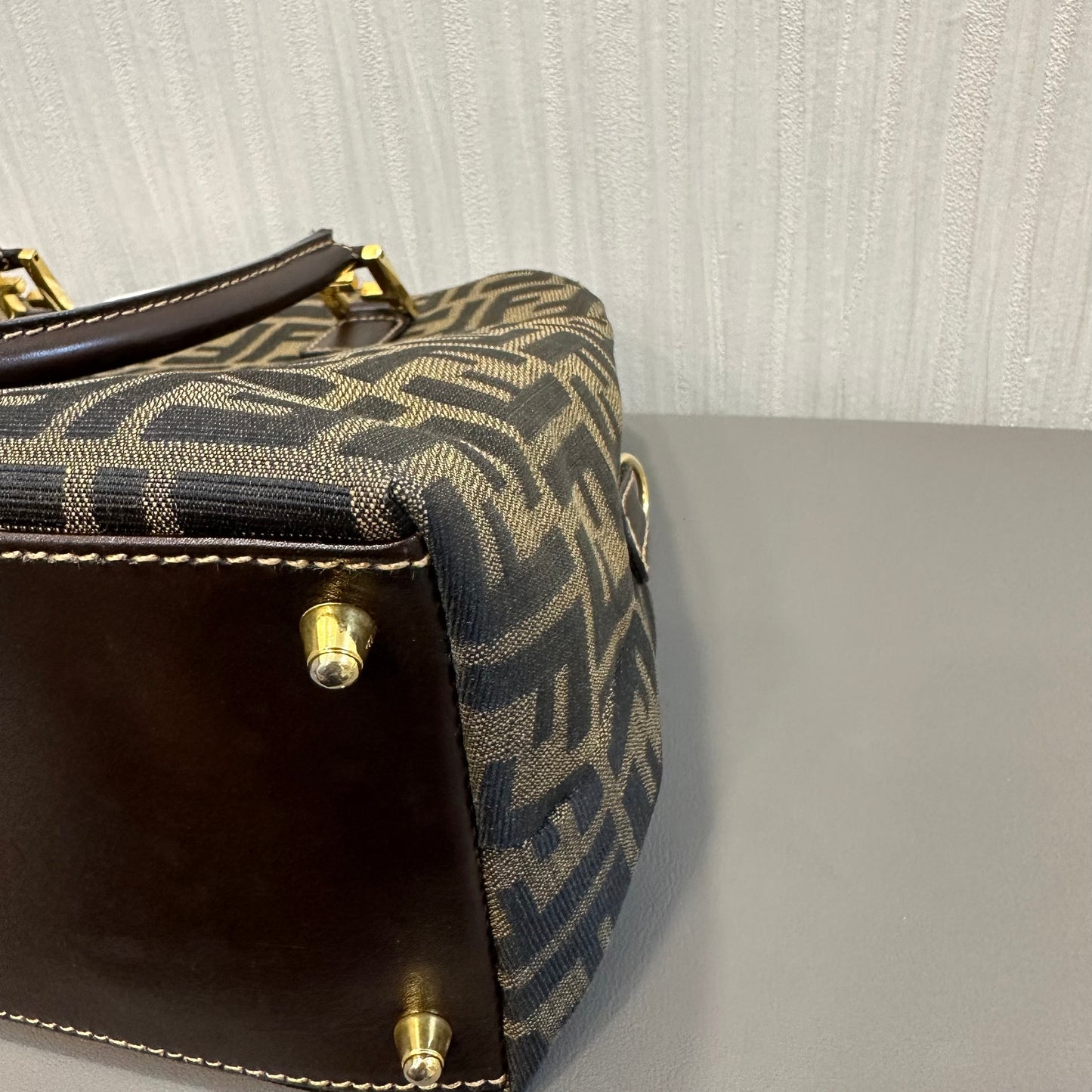 FENDI Zucca Monogram Handbag [Pre-Owned]