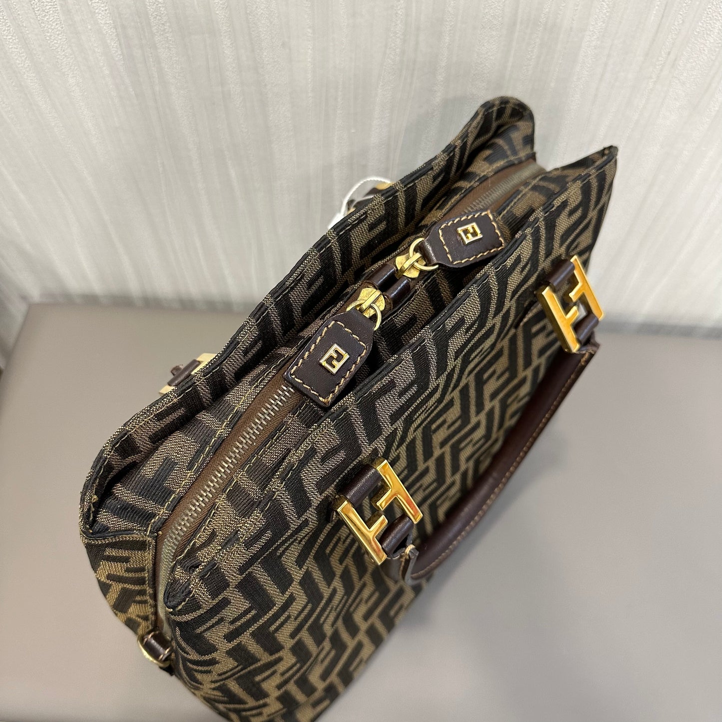 FENDI Zucca Monogram Handbag [Pre-Owned]