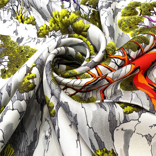 HERMES 90 "Sieste au Paradis" Silk Scarf [Pre-Owned]