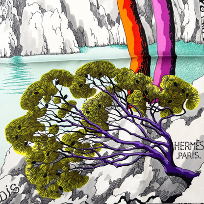 HERMES 90 "Sieste au Paradis" Silk Scarf [Pre-Owned]