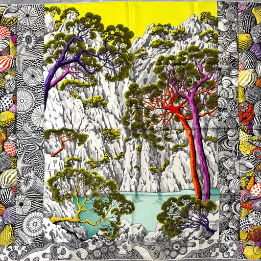 HERMES 90 "Sieste au Paradis" Silk Scarf [Pre-Owned]