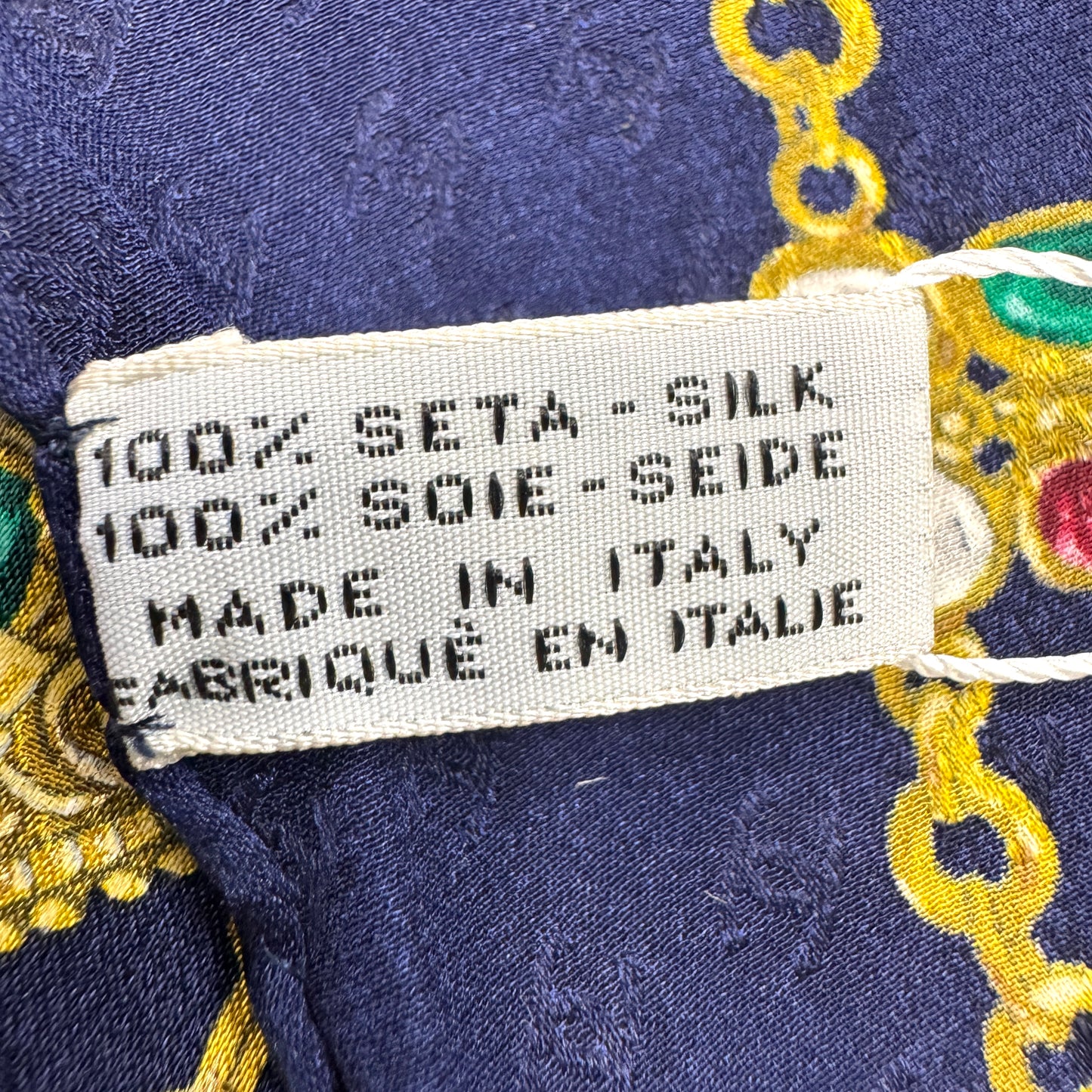 シャネル 90年代 ジェムストーン シルクスカーフ 【中古】