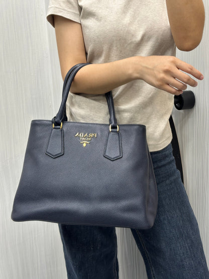 Prada 蓝色皮革手提/肩背包 [二手]