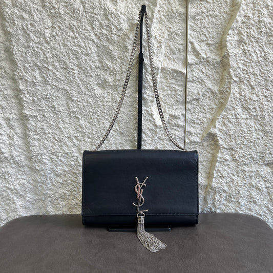 YSL Classic Logo Black Tassel Bag [Pre-Owned]
