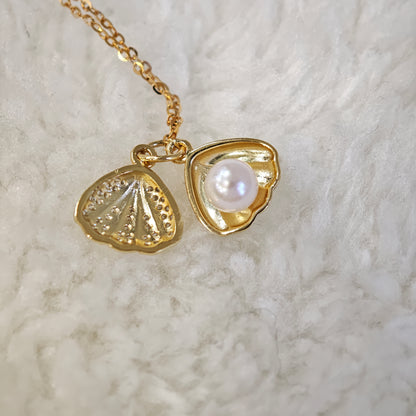 Silver-Gold Plated Akoya Pearl Necklace [Pre-Owned]
