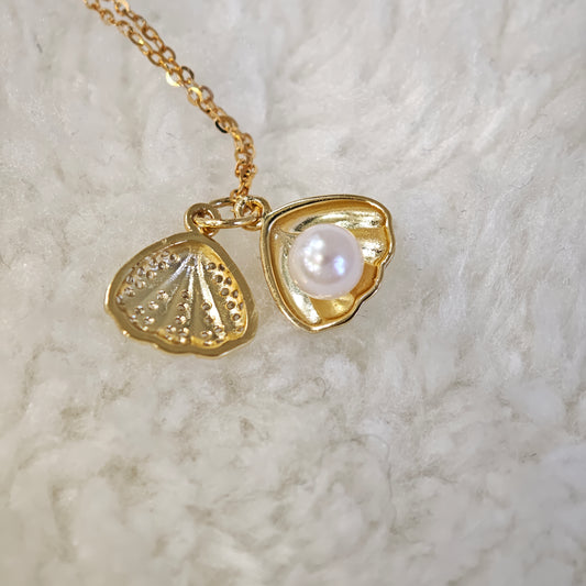 Silver-Gold Plated Akoya Pearl Necklace [Pre-Owned]
