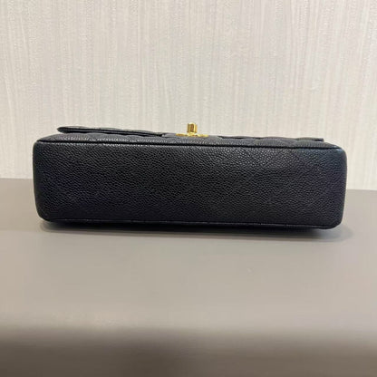 CHANEL Caviar Black & Gold Classic Flap [Pre-Owned]