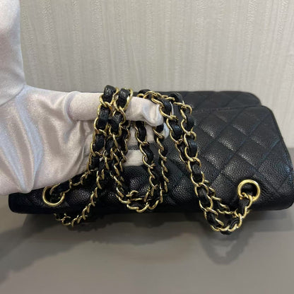 CHANEL Caviar Black & Gold Classic Flap [Pre-Owned]