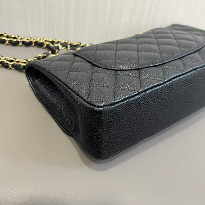 CHANEL Caviar Black & Gold Classic Flap [Pre-Owned]