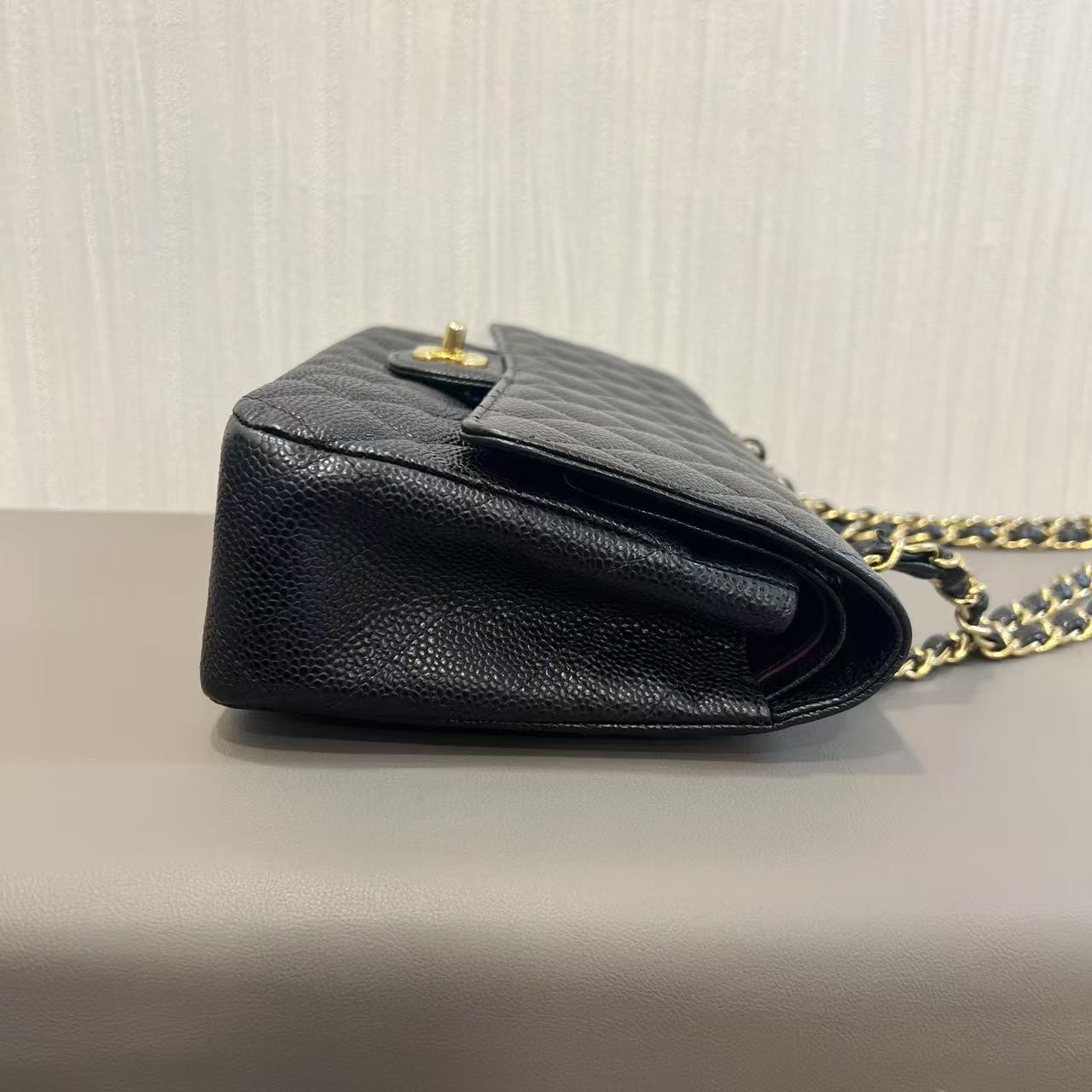 CHANEL Caviar Black & Gold Classic Flap [Pre-Owned]