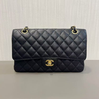 CHANEL Caviar Black & Gold Classic Flap [Pre-Owned]