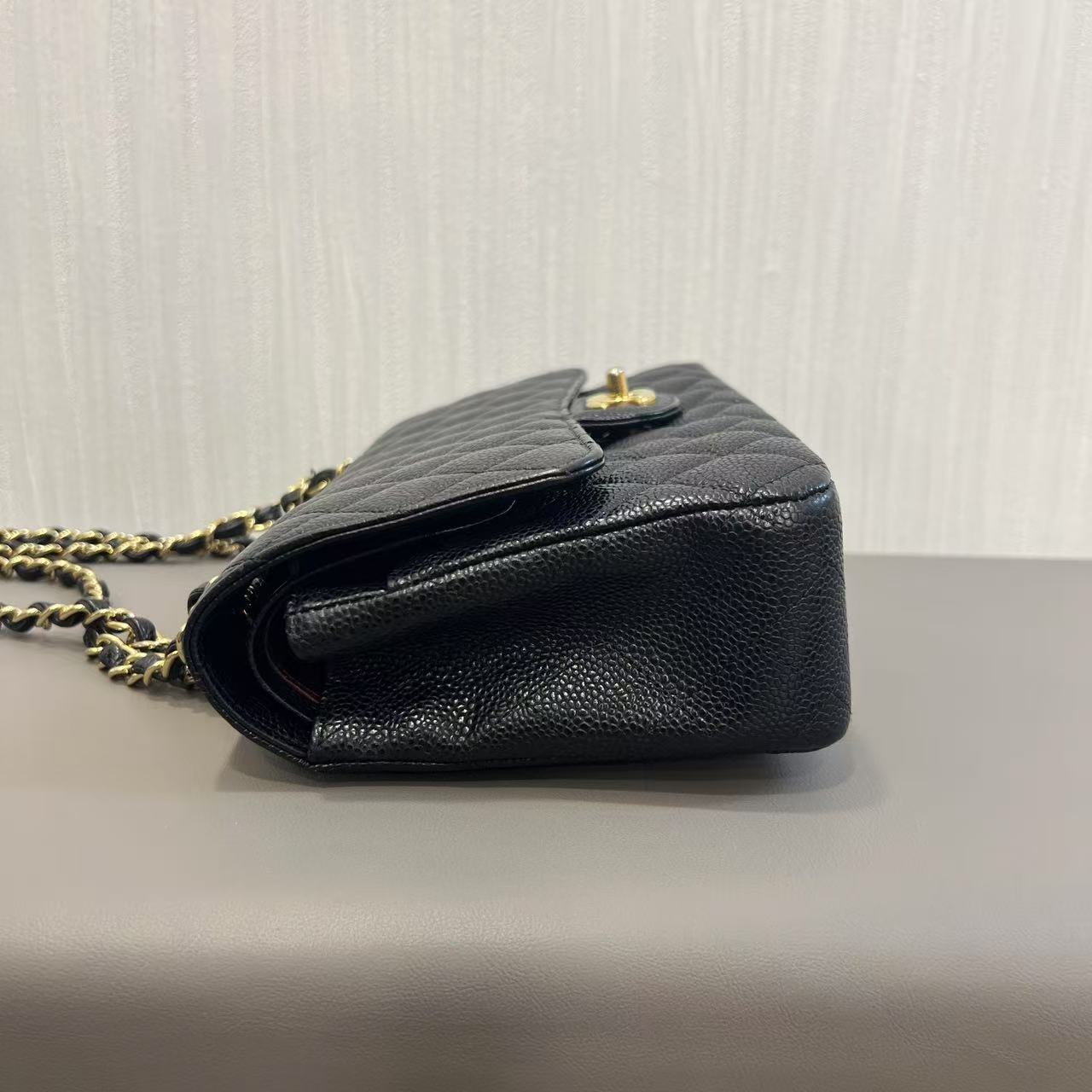 CHANEL Caviar Black & Gold Classic Flap [Pre-Owned]