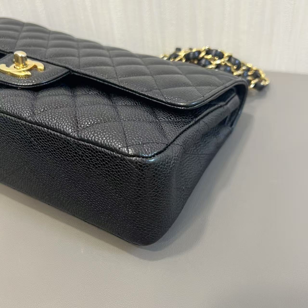 CHANEL Caviar Black & Gold Classic Flap [Pre-Owned]