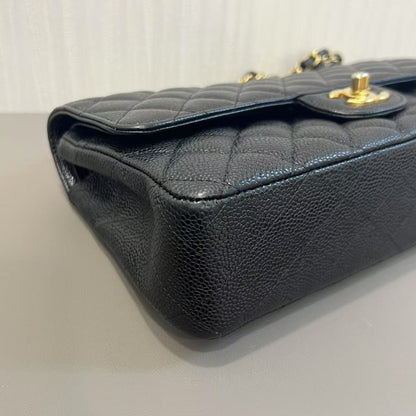 CHANEL Caviar Black & Gold Classic Flap [Pre-Owned]