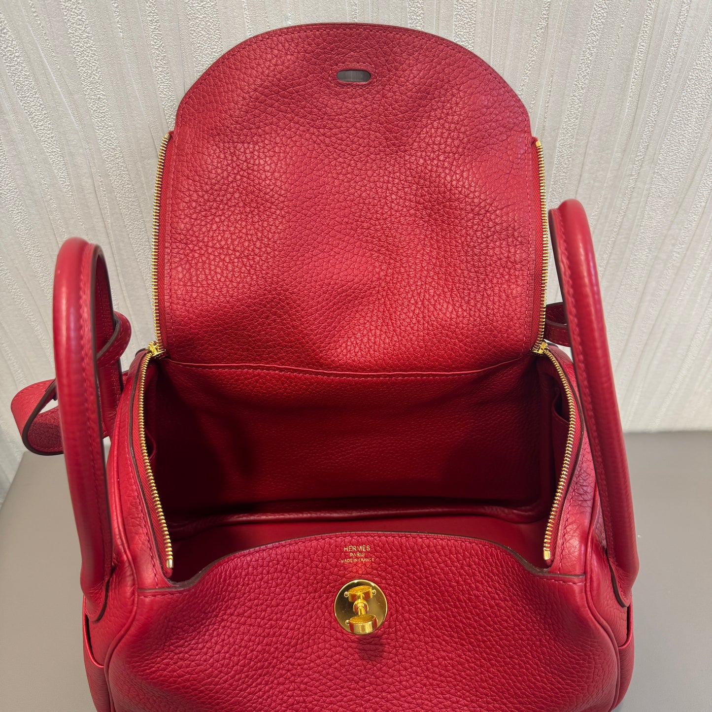 エルメス リンディ 26 レッド ゴールド金具 【中古】