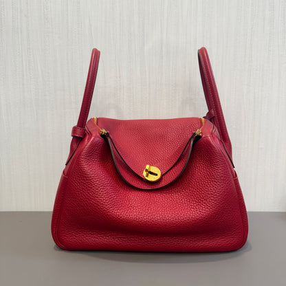 エルメス リンディ 26 レッド ゴールド金具 【中古】